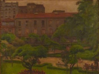 Pinacoteca :: Parque infantil (c. 1950, Nicanor Piñole, 1878-1978). Óleo sobre lienzo, 61,2 x 67 cm.